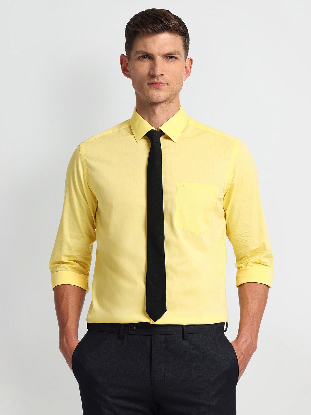 

Arrow Men Slim Fit Opaque Formal Shirt, Yellow