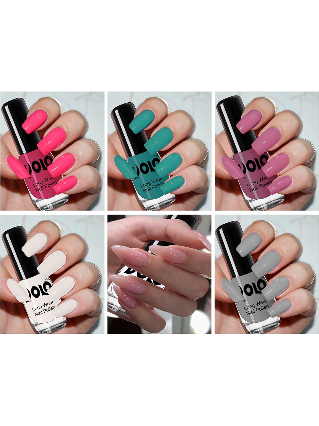 

VOLO Set Of 6 Perfection Shine Nail Polish - 5 ml Each -VT-075, Multi