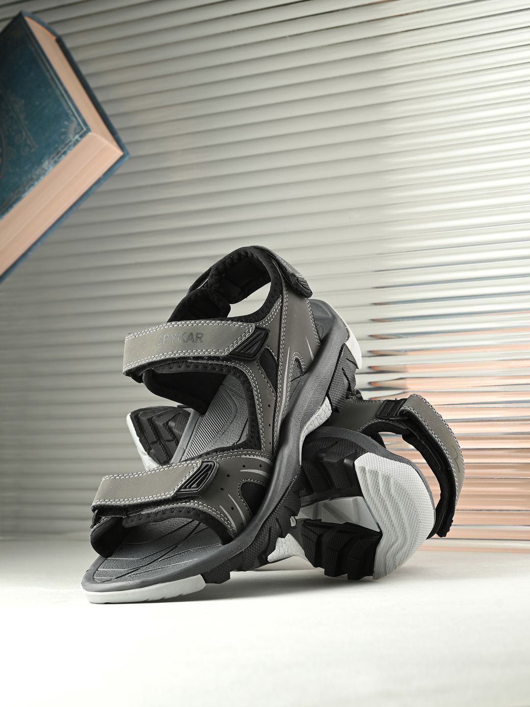 

SPYKAR Men PU Comfort Sandals, Grey
