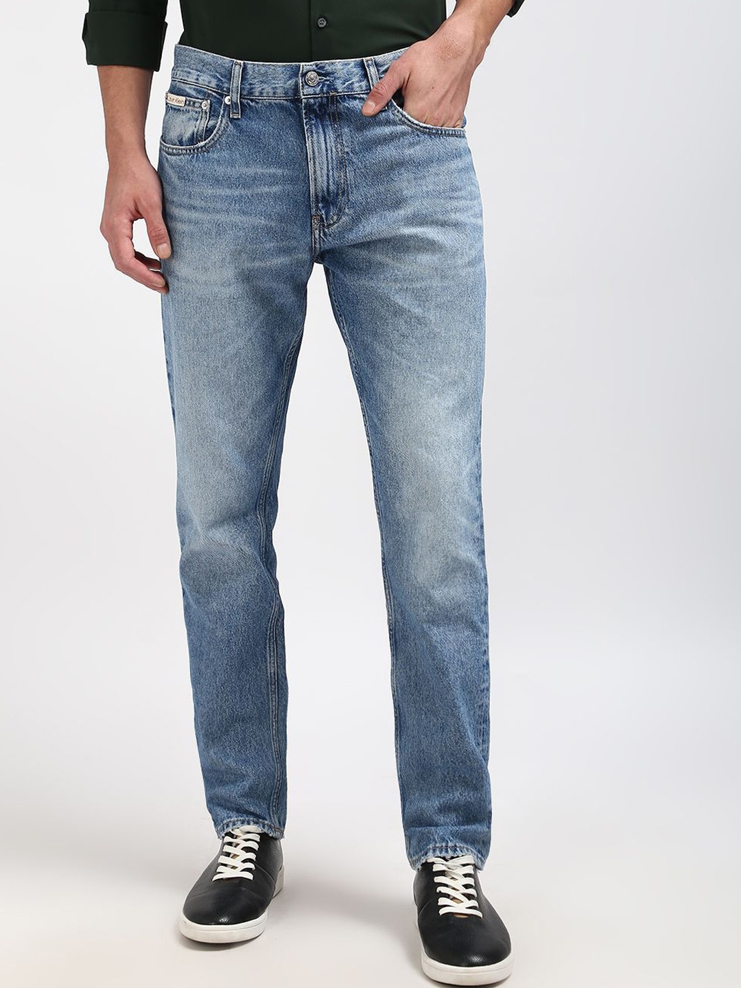 

Calvin Klein Jeans Men Slim Fit Heavy Fade Jeans, Blue