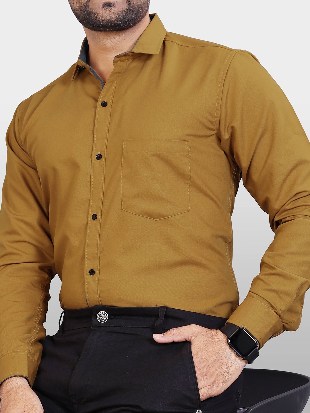 

Metronaut Men Slim Fit Opaque Casual Shirt, Yellow