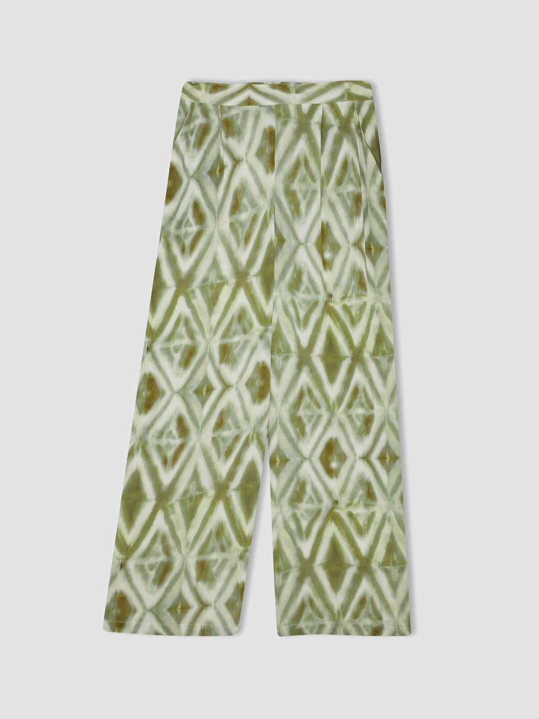 

DeFacto Women Mid-Rise Geometric Printed Trousers, White