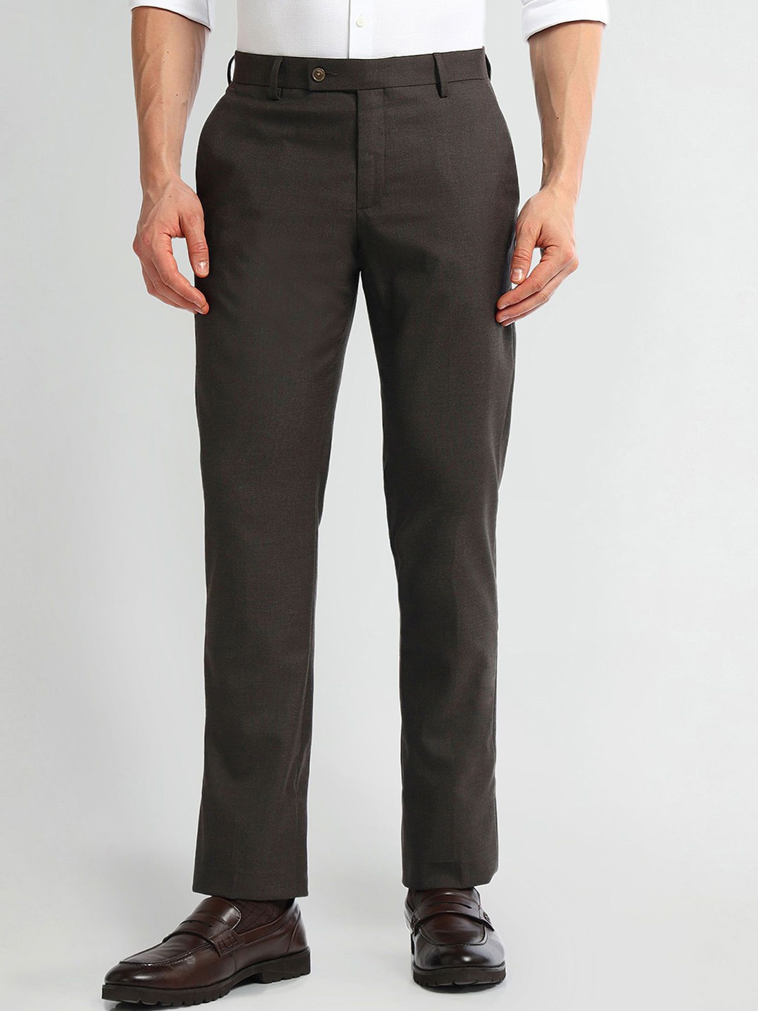 

Arrow Men Carson Tapered Fit Formal Trouser, Brown