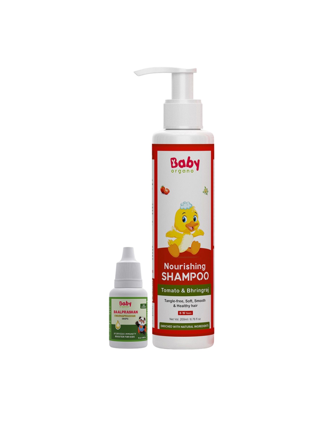 

BABYORGANO Kids Baal Prashan Swarnaprashan 15ml & Baby Shampoo 200ml, Green