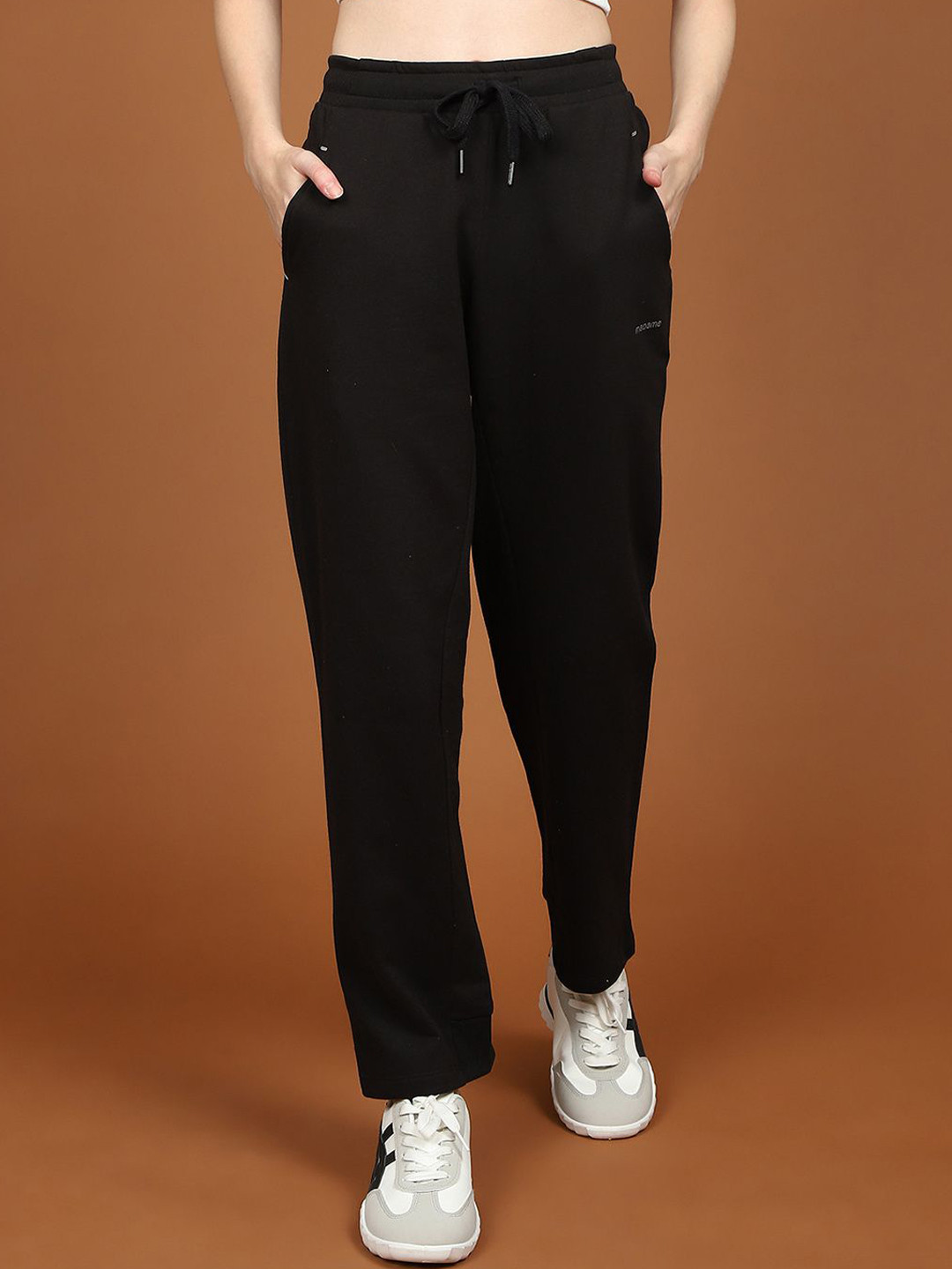 

MADAME M SECRET Women Mid-Rise Track Pants, Black