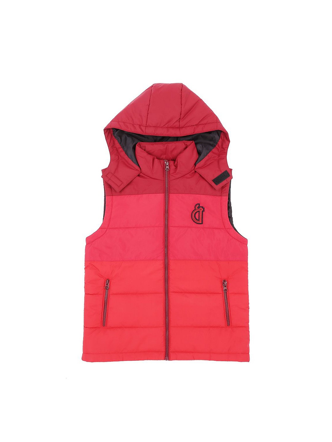 

Gini and Jony Boys Hooded Sleeveless Padded Jacket, Red