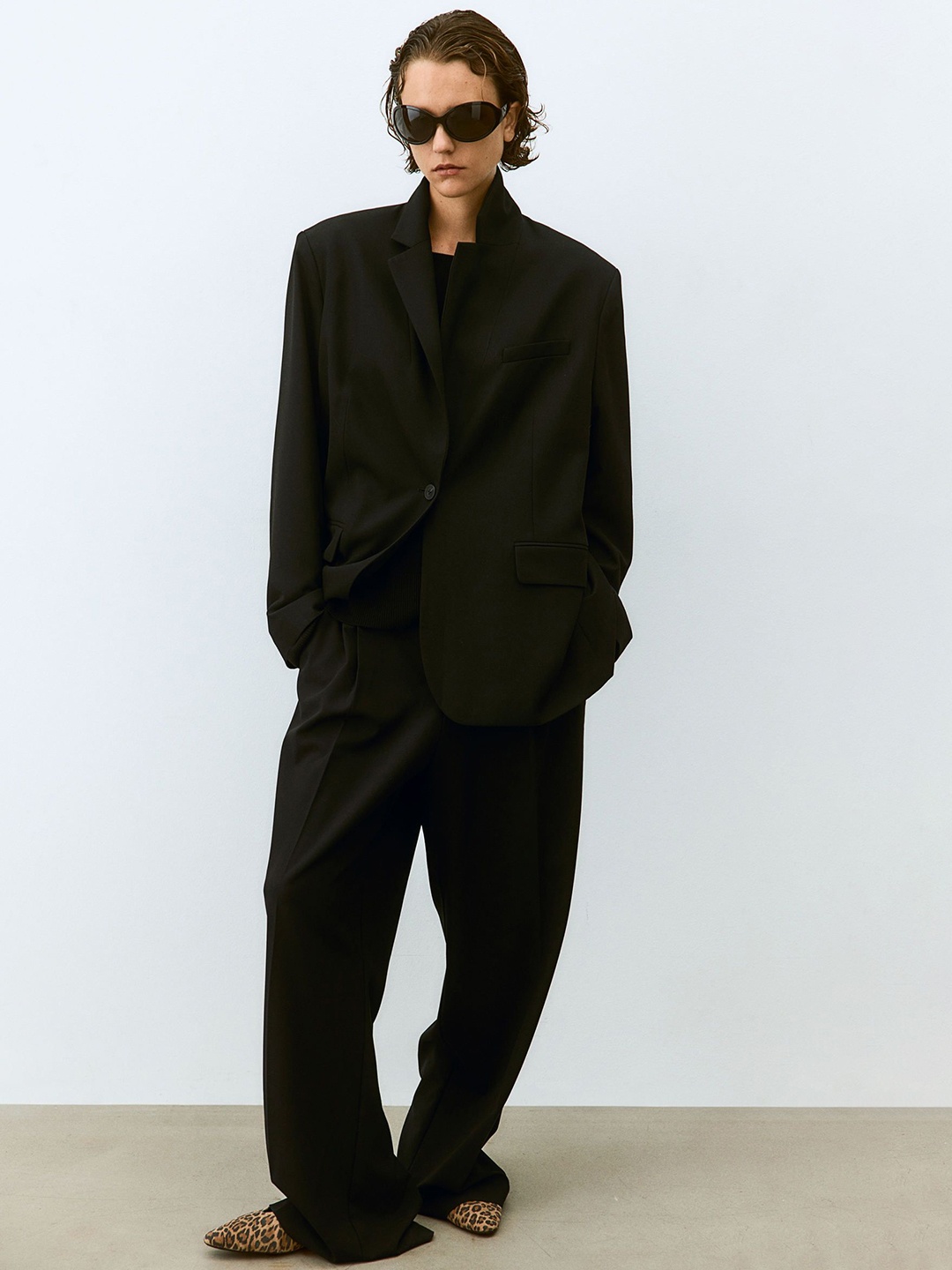 

H&M Loose-Fit Blazer, Black