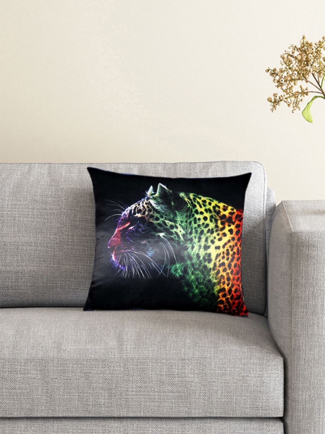 

Lushomes Black & Yellow Quirky Square Cushion Covers