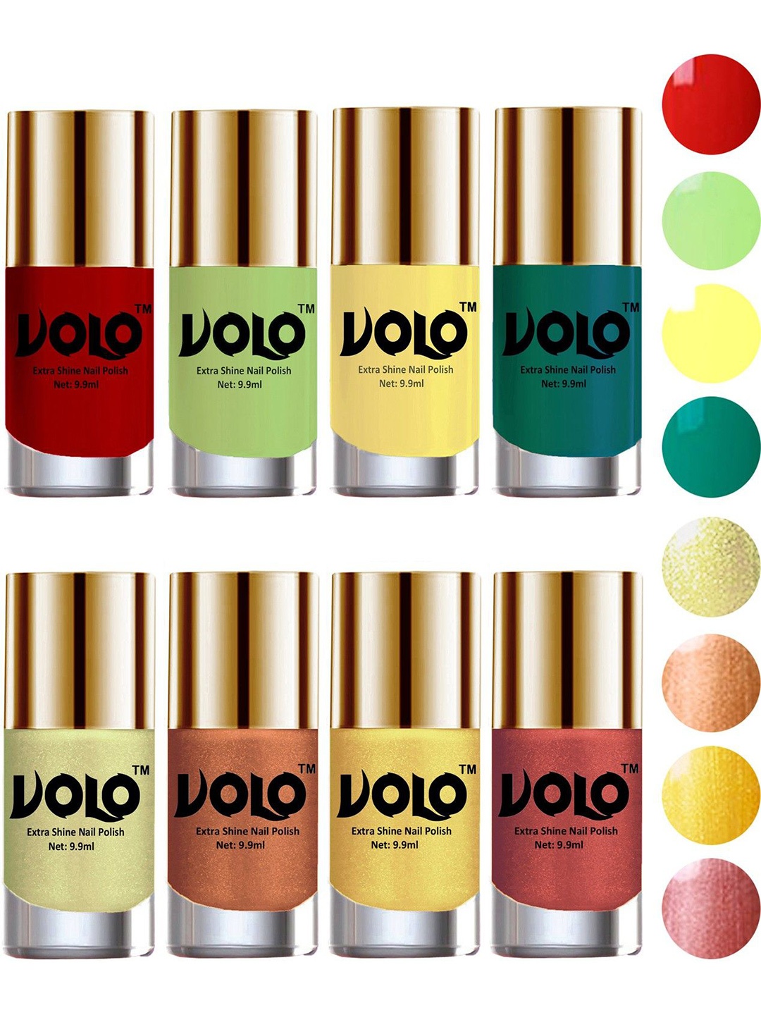 

VOLO Set of 8 High-Shine Professional Nail Polish -9ml Each-Combo No-69, Multi