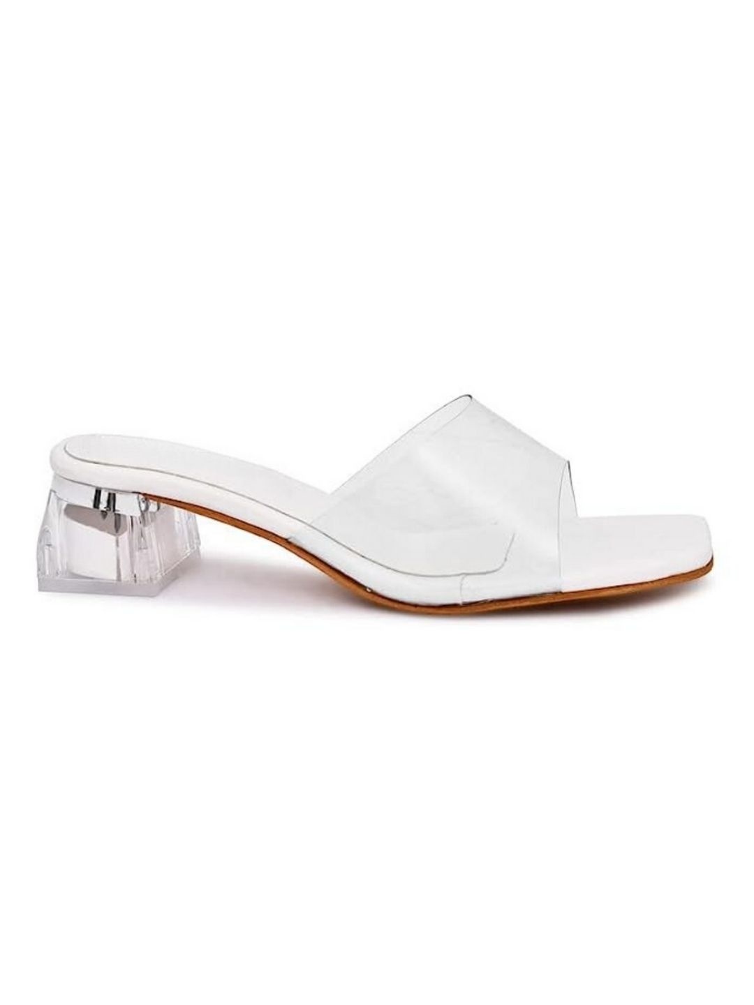 

stylzrepublic Women Block Sandals with Buckles, White