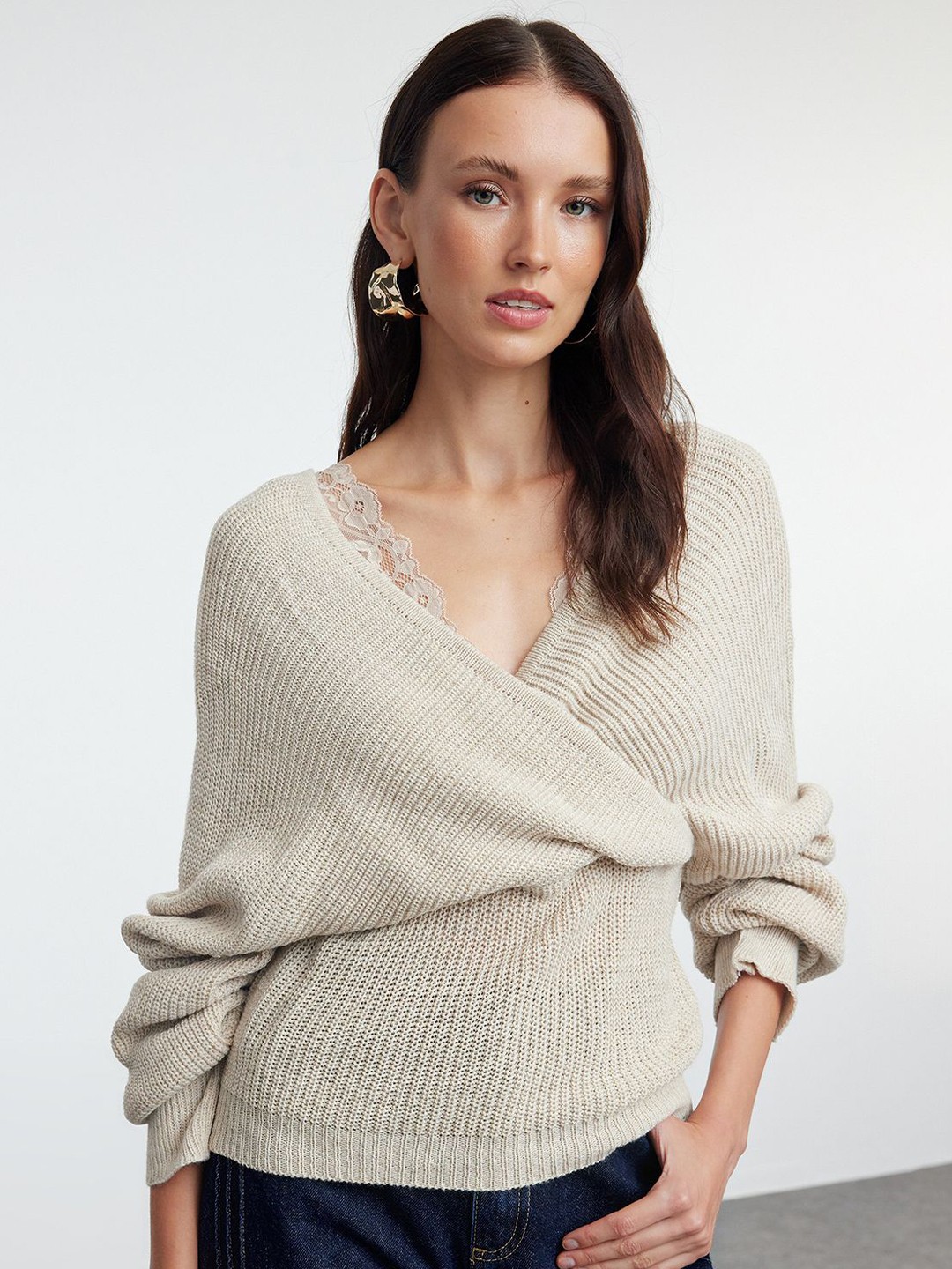 

Trendyol Puff Sleeve Wrap Top, Na