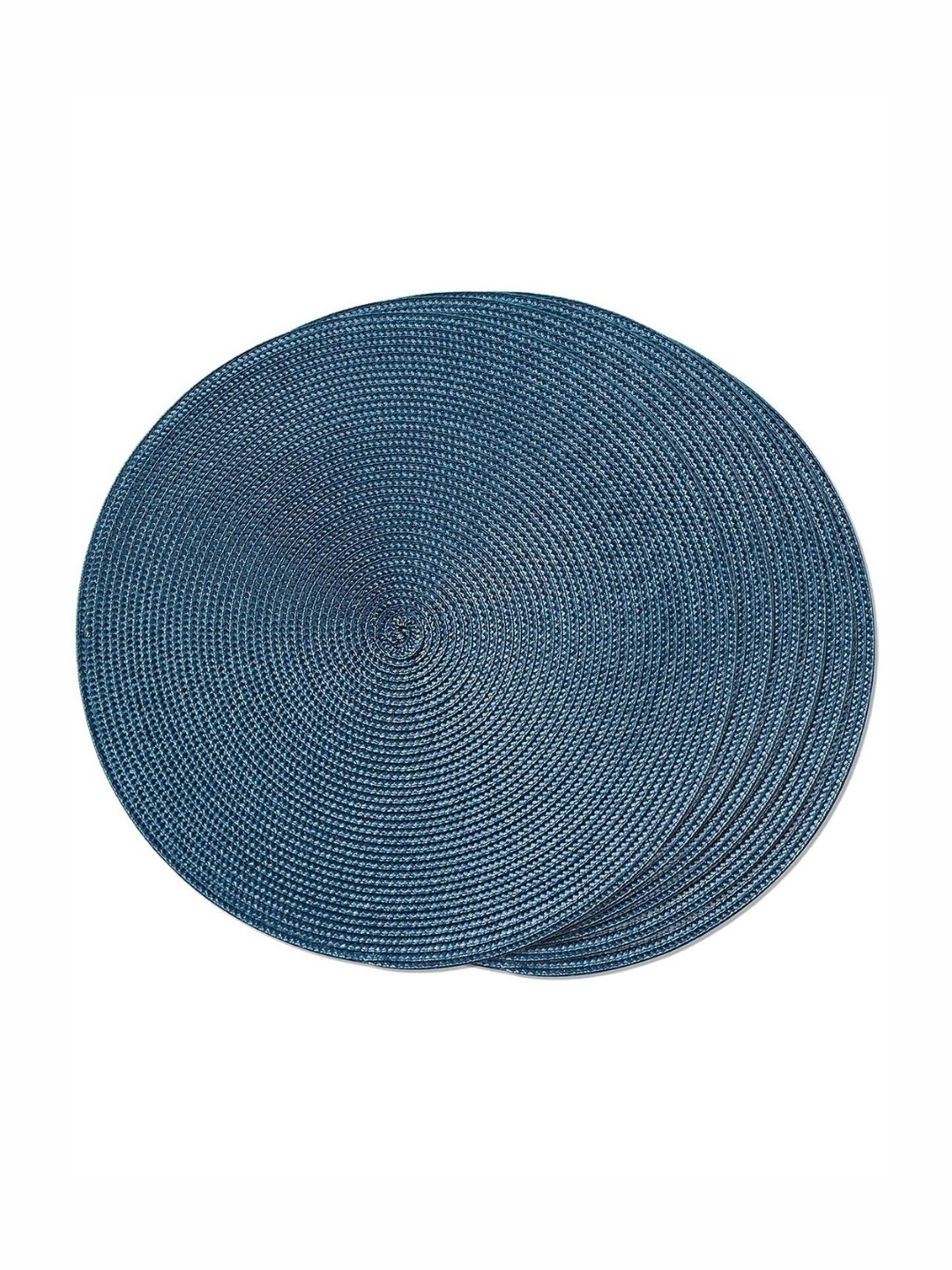 

TIED RIBBONS Blue 6 Pieces Textured Round Table Placemats