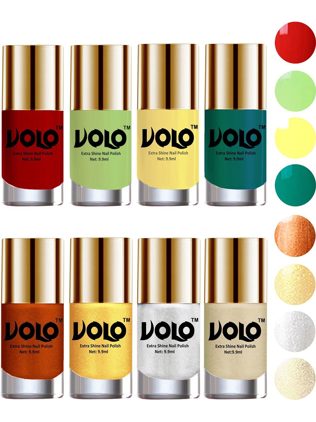 

VOLO Set of 8 High-Shine Long Lasting Professional Nail Polish- 9.9ml Each- Combo-No.68, Orange