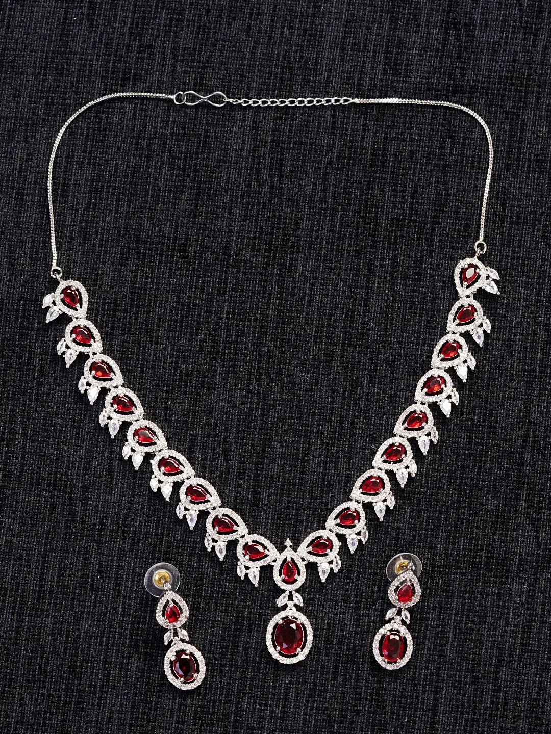 

Zoey Silver-Plated Stone-Studded Jewellery Set