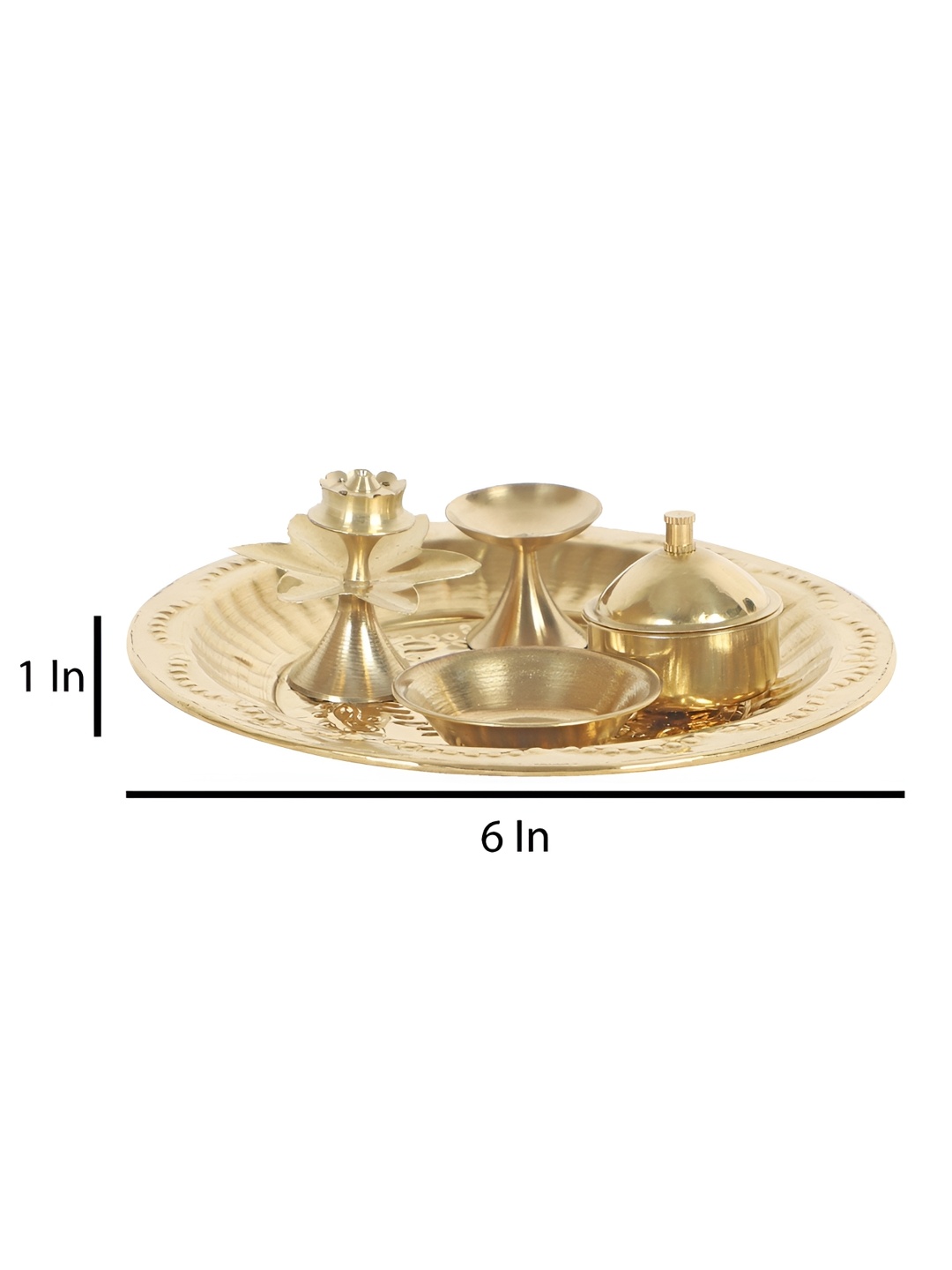 

Amaya Decors Gold-Toned Textured Pooja Thali