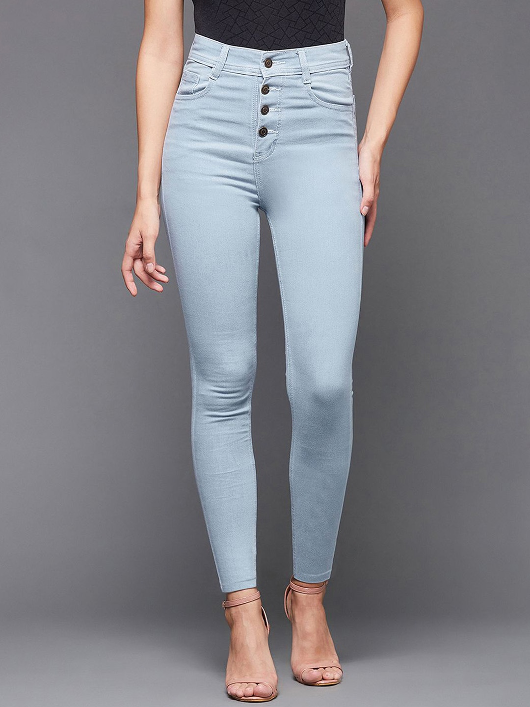 

Chemistry Women Skinny High Rise Distressed Ice Wash Denim Jeans, Blue