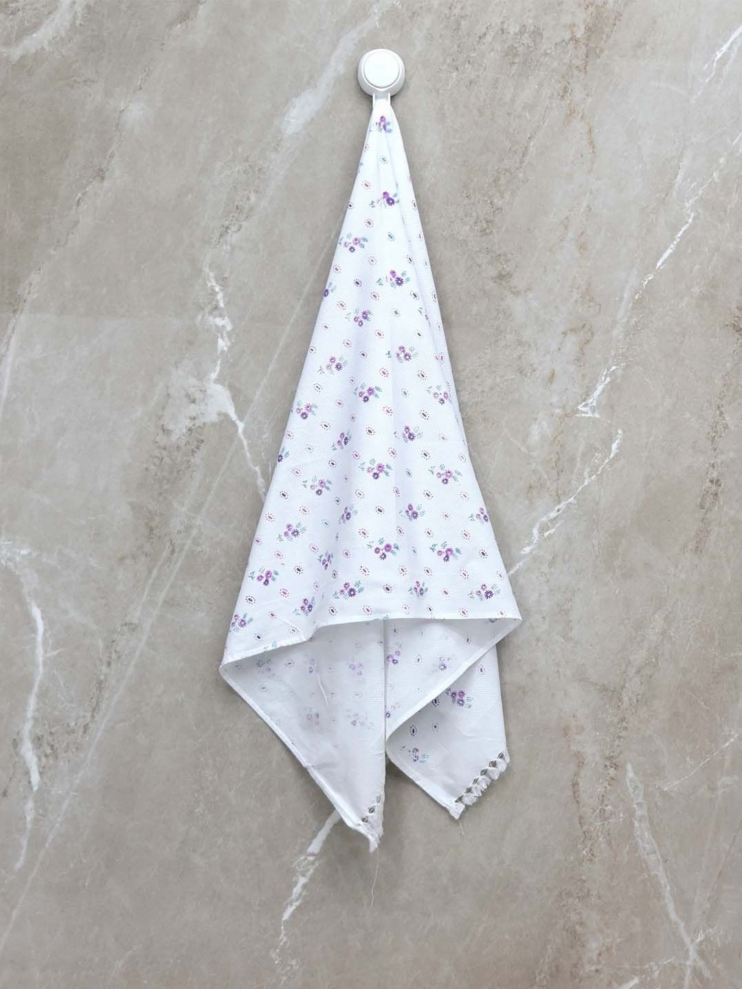 

BOMBAY DYEING Purple & White Printed Pure Cotton 200 GSM Bath Towel