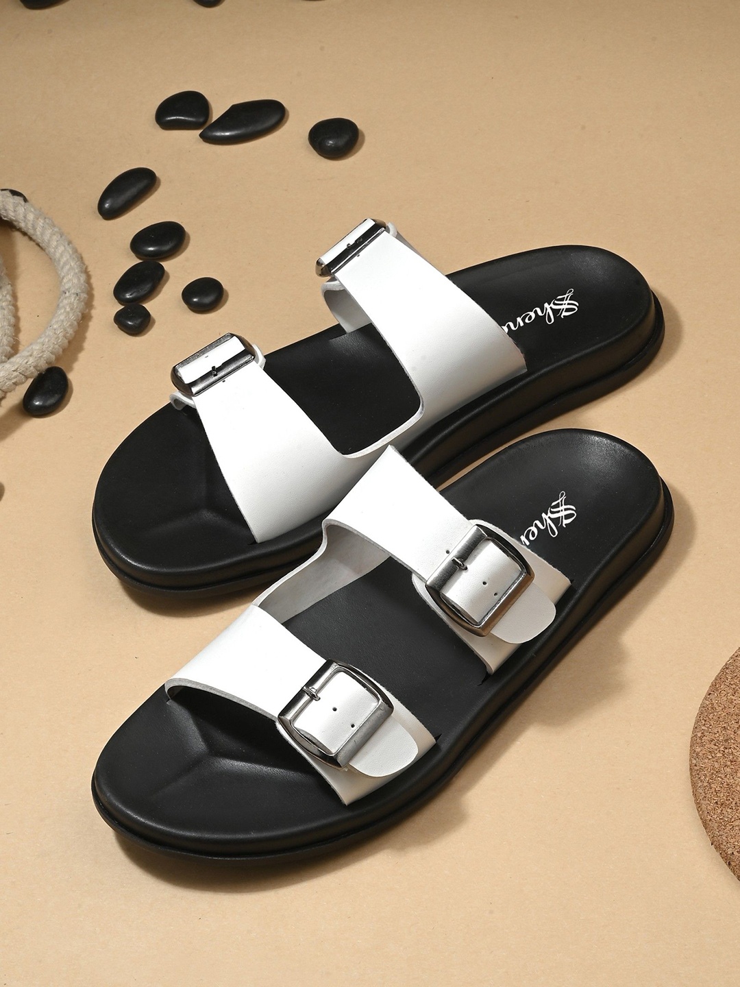 

SHENCES Men Comfort Sandals, White