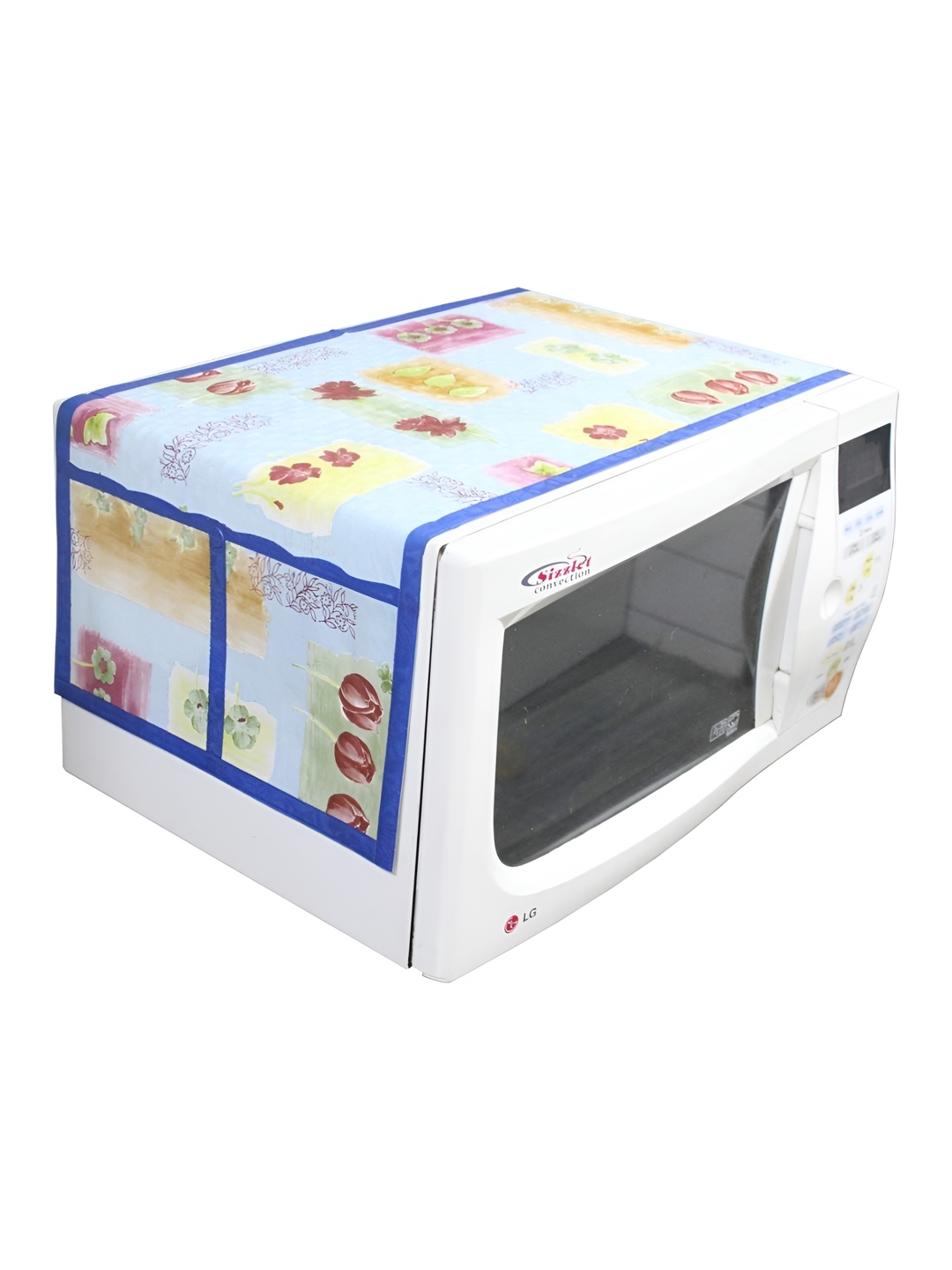 

prettykrafts Blue & Yellow Printed Microwave Oven Top Cover 30 L