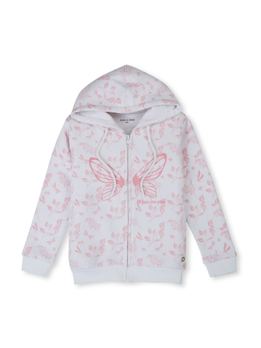 

Gini and Jony Girls Hooded Bomber Jacket, White