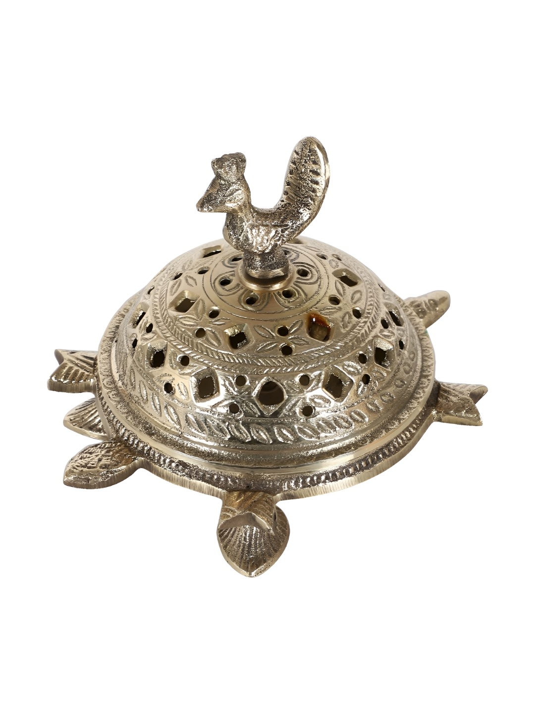 

Amaya Decors Textured Metal Pooja Essentials, Gold