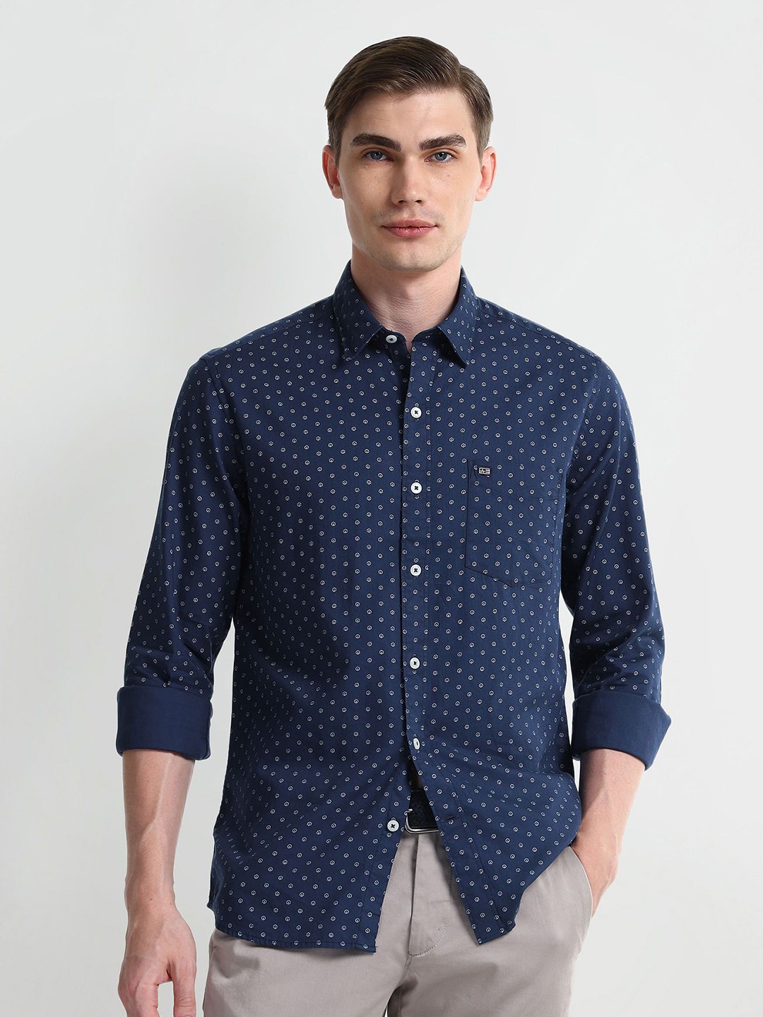 

Arrow Sport Men Slim Fit Opaque Printed Casual Shirt, Blue