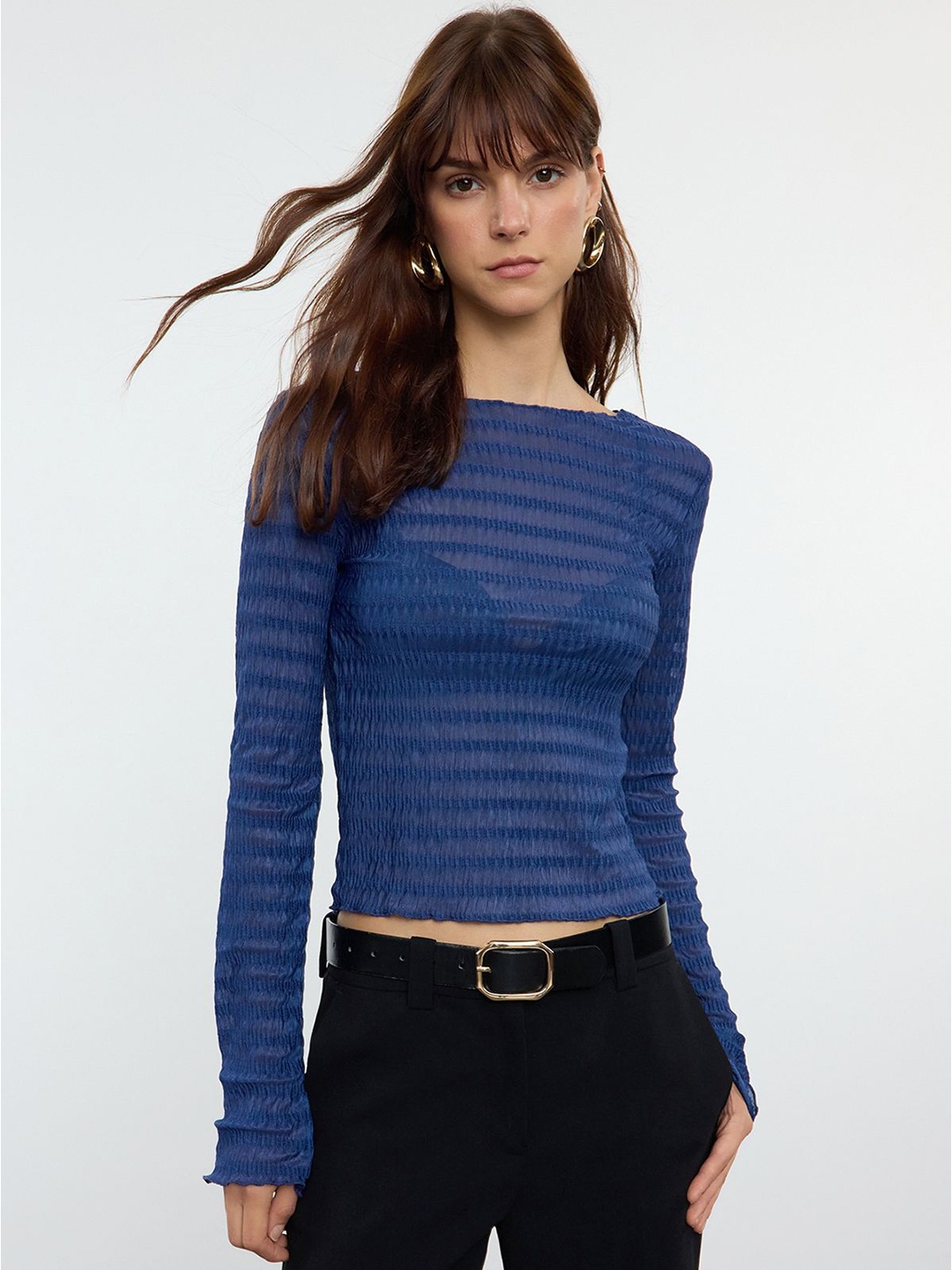 

Trendyol Striped Crop Top, Na