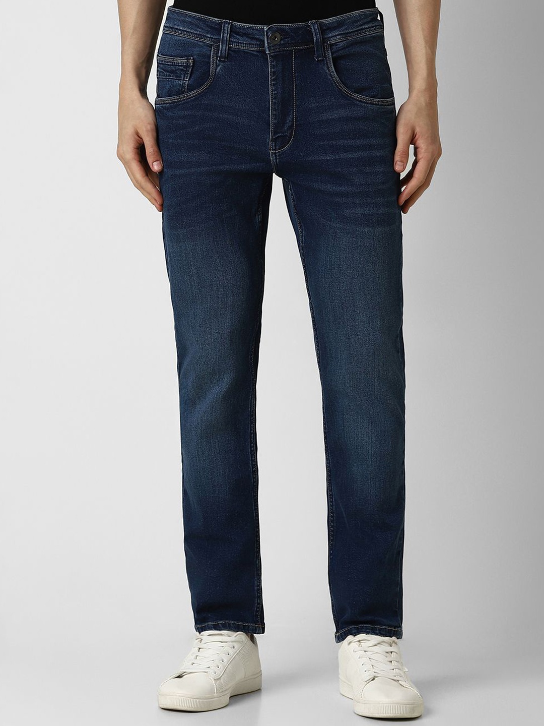 

VAN HEUSEN DENIM LABS Men Slim Fit Light Fade Jeans, Navy blue