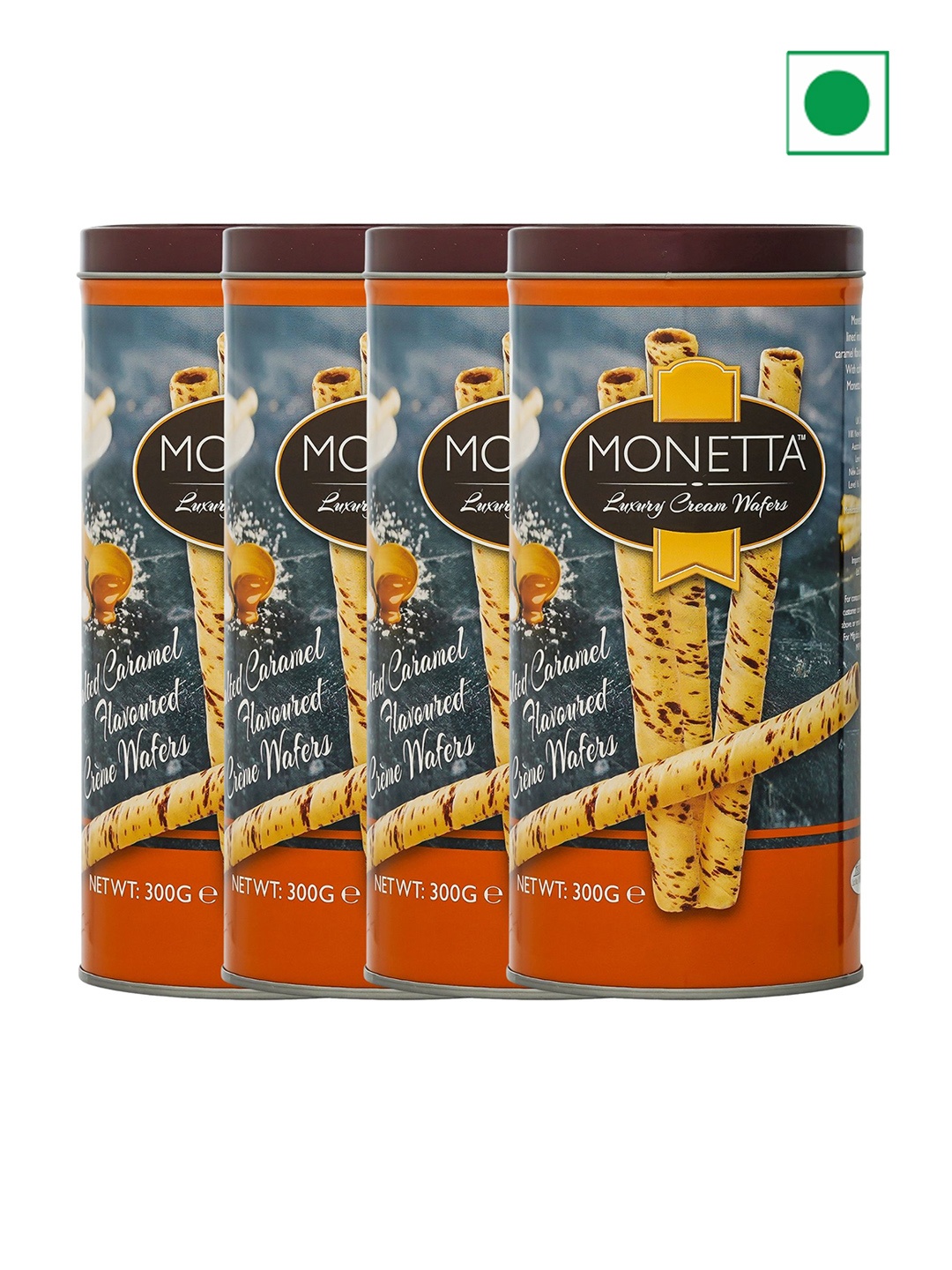 

Monetta 4-Pcs Salted Caramel Wafer Sticks - 300 g, White