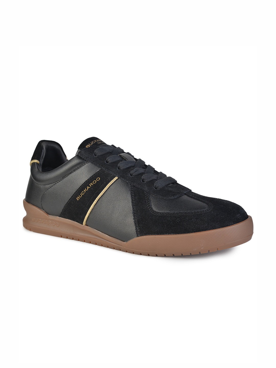 

Buckaroo Men Leather Lace-Ups Boat Shoes, Black