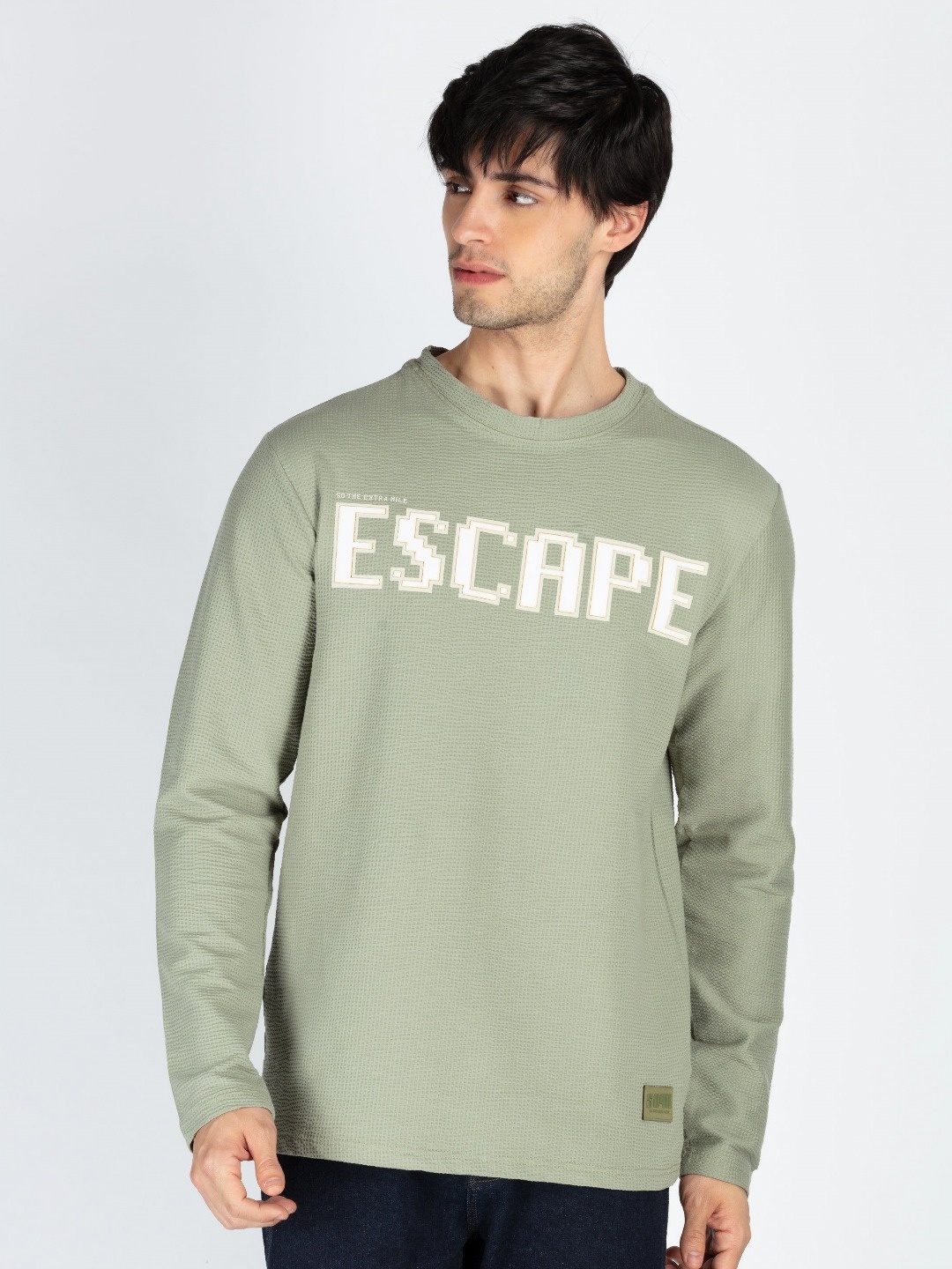 

Status Quo Men Typography Printed Round Neck Cotton T-shirt, Green