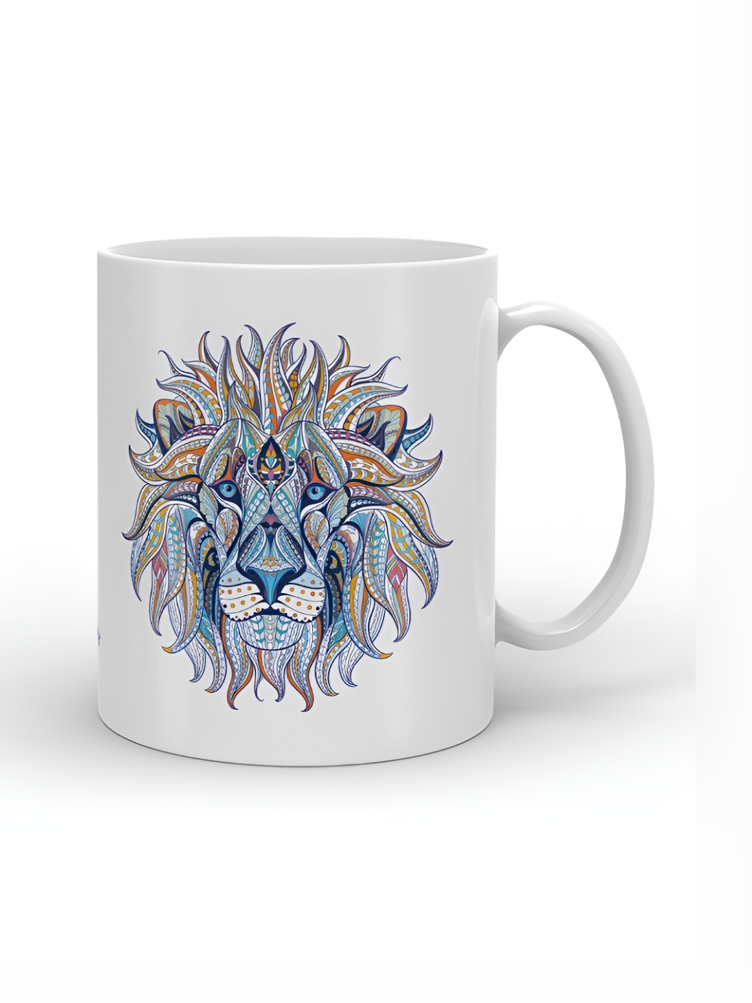 

Indigifts White & Blue Printed Ceramic Matte Mug 330ml