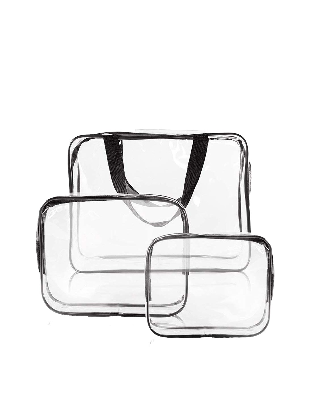 

prettykrafts Black & Transparent 3 Pieces Reusable Multi-Utility Organisers