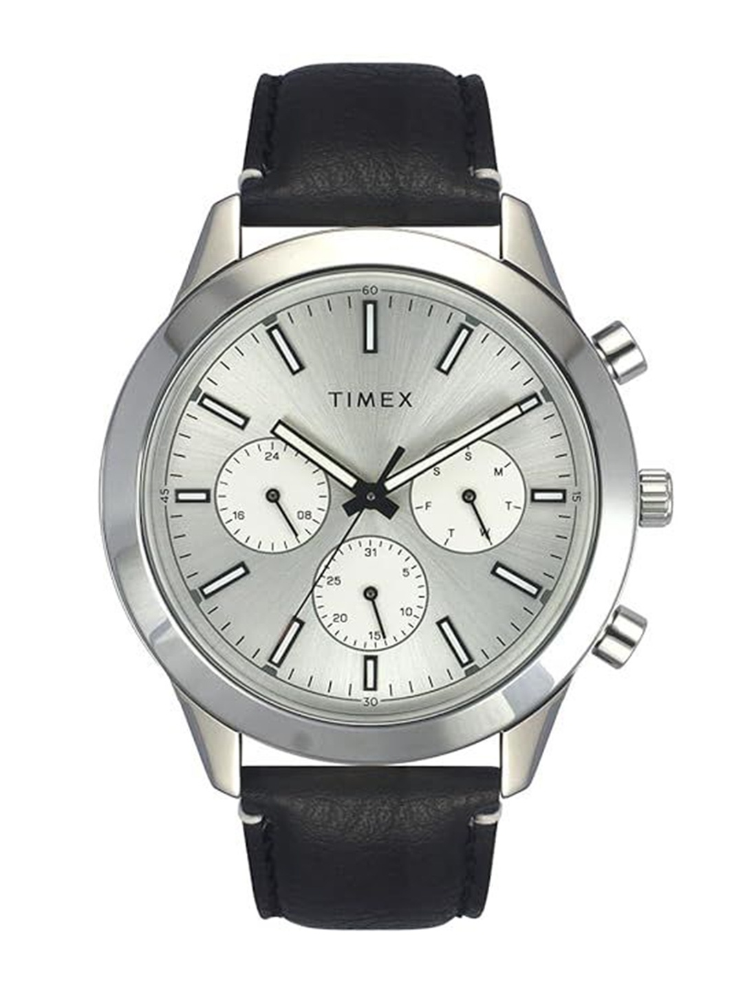 

Timex Men Brass Dial & Leather Straps Analogue Watch TWEG185SMU06, Silver