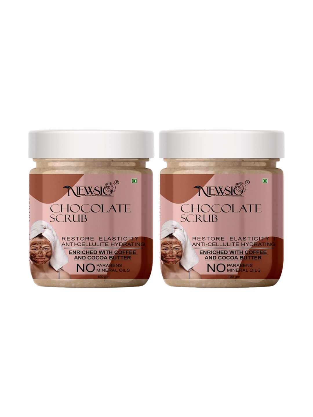 

Newsio Set Of 2 Chocolate Face scrub -100g Each, Brown