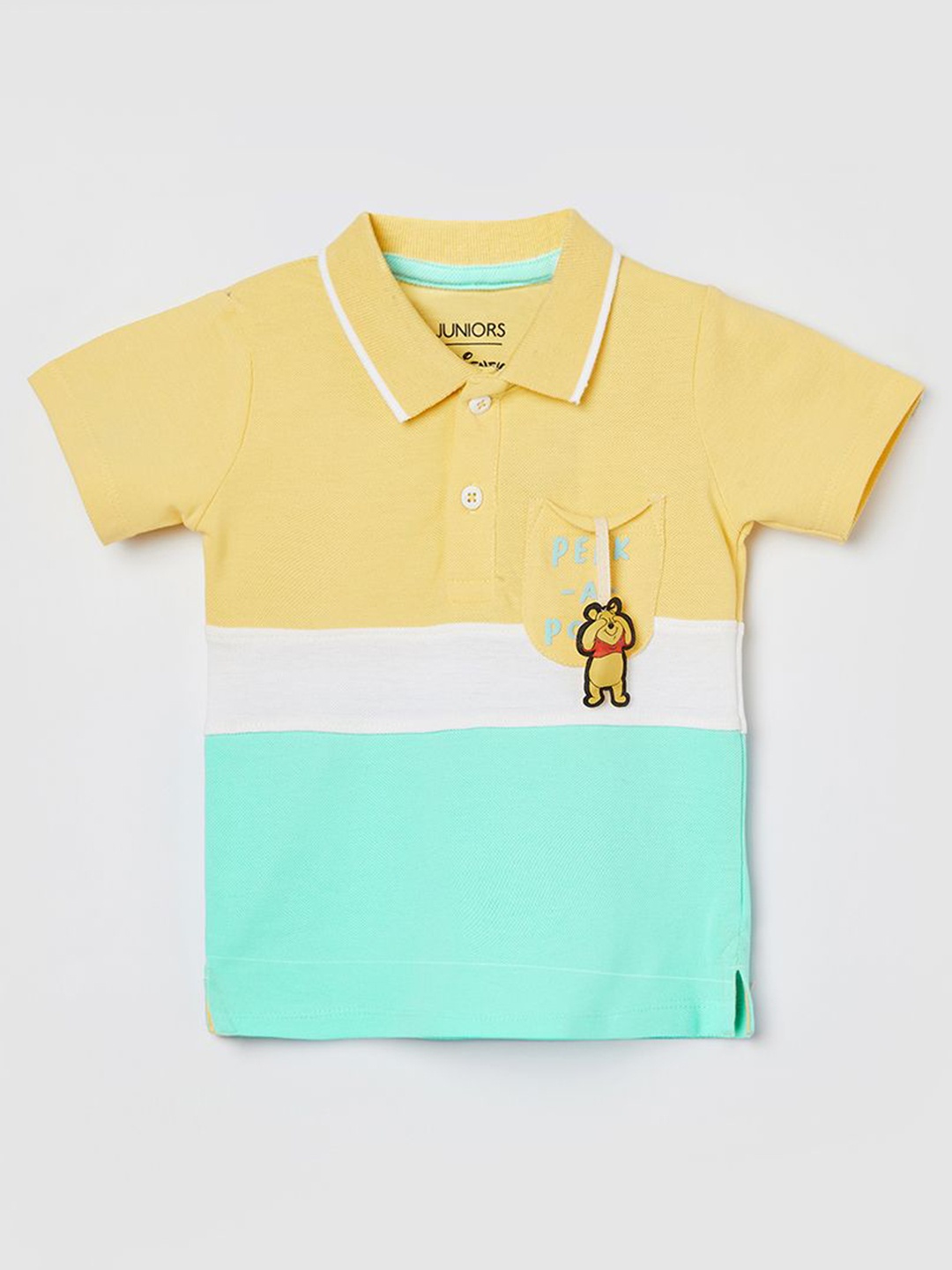 

Juniors by Lifestyle Boys Colourblocked Disney Winnie The Pooh Polo Collar Cotton T-shirt, Yellow