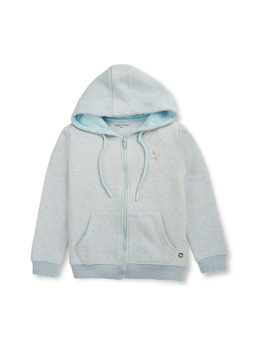 

Gini and Jony Girls Hooded Bomber with Embroidered Jacket, Blue