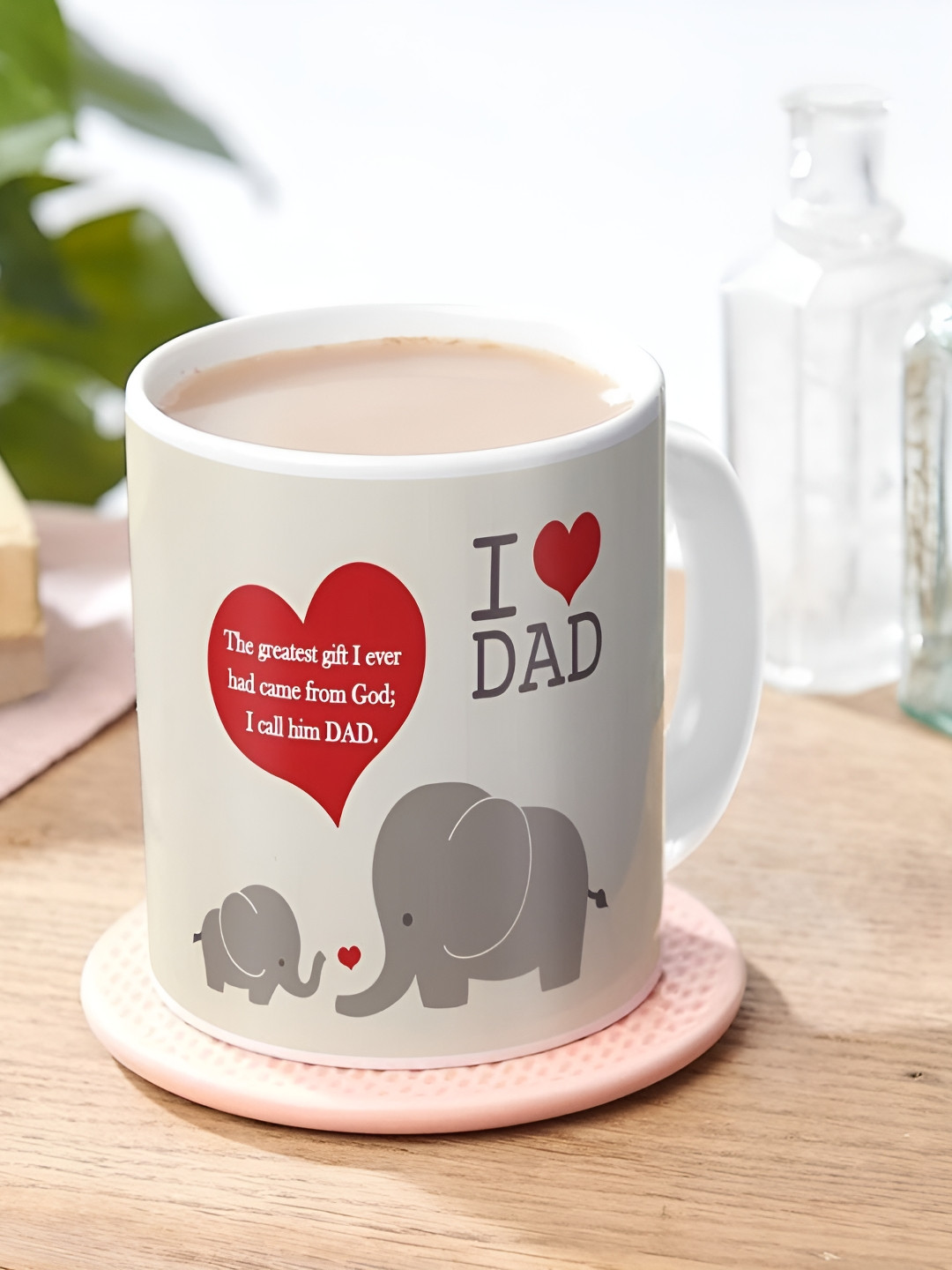 

Indigifts White & Red Printed Ceramic Matte Mug 330ml