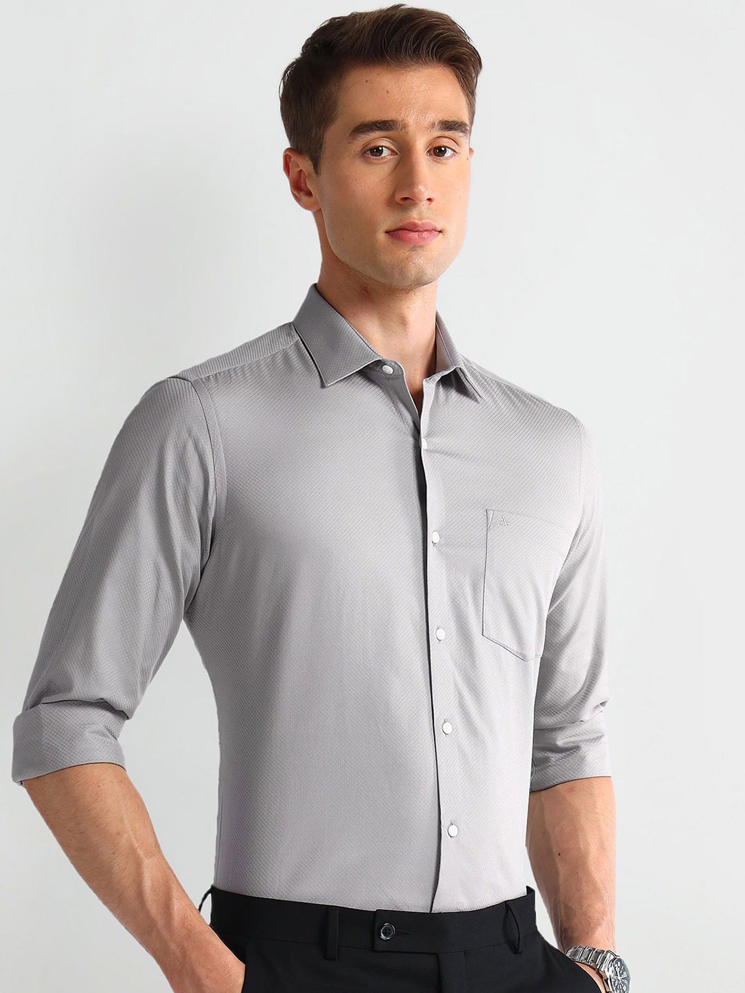 

Arrow Men Slim Fit Opaque Formal Shirt, Grey