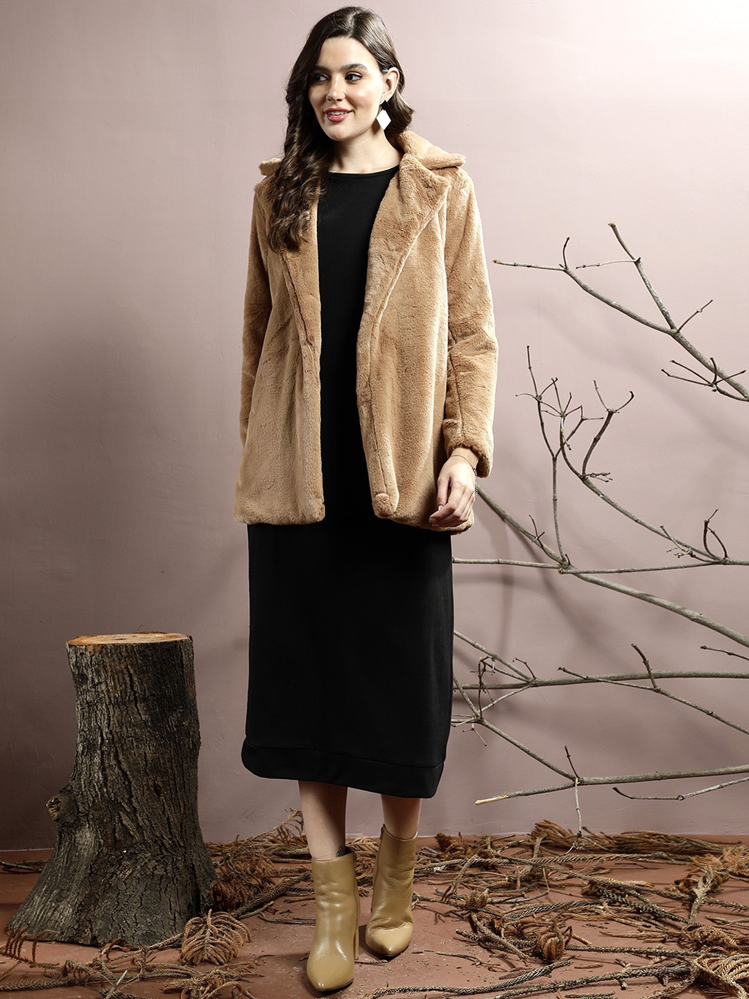 

Athena Women Hip Length Overcoat, Brown