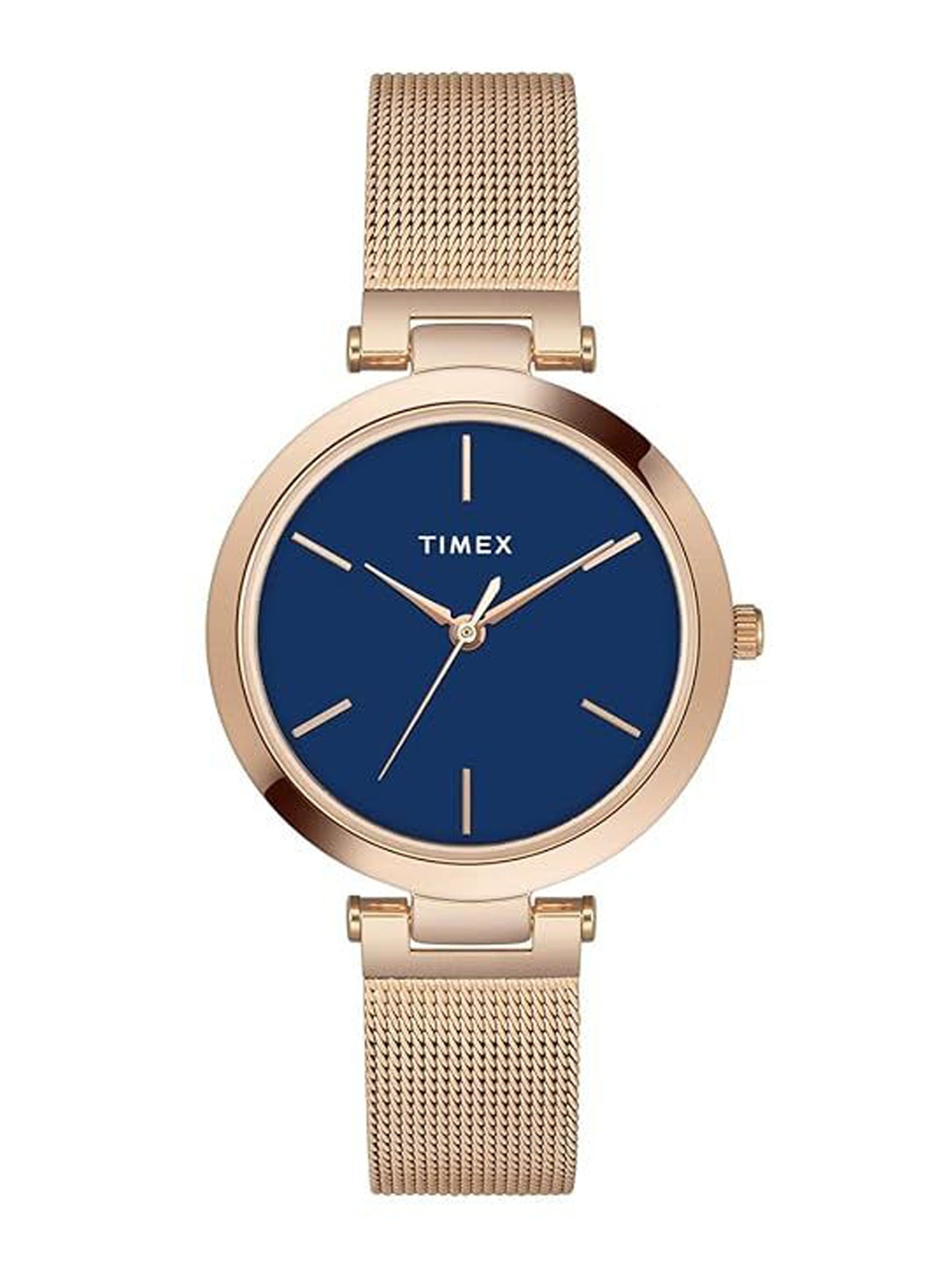 

Timex Women Brass Dial & Stainless Steel Bracelet Style Straps Analogue Watch TWEL118SMU03, Blue