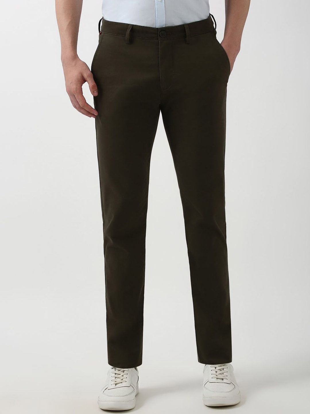 

Peter England Casuals Men Super Slim Fit Trouser, Olive