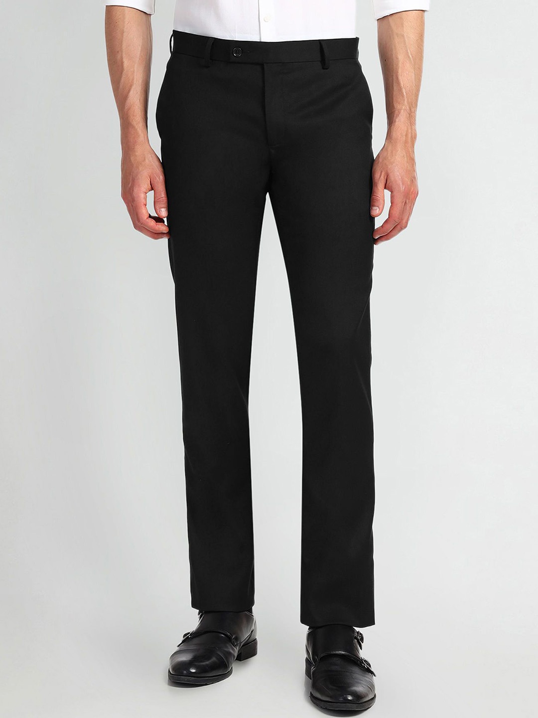 

Arrow Men Mid-Rise Formal Trousers, Black