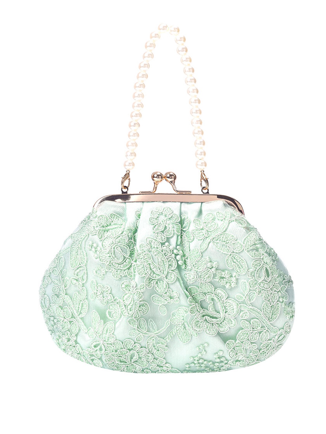 

Lino Perros Floral Embroidered Party Purse, Green