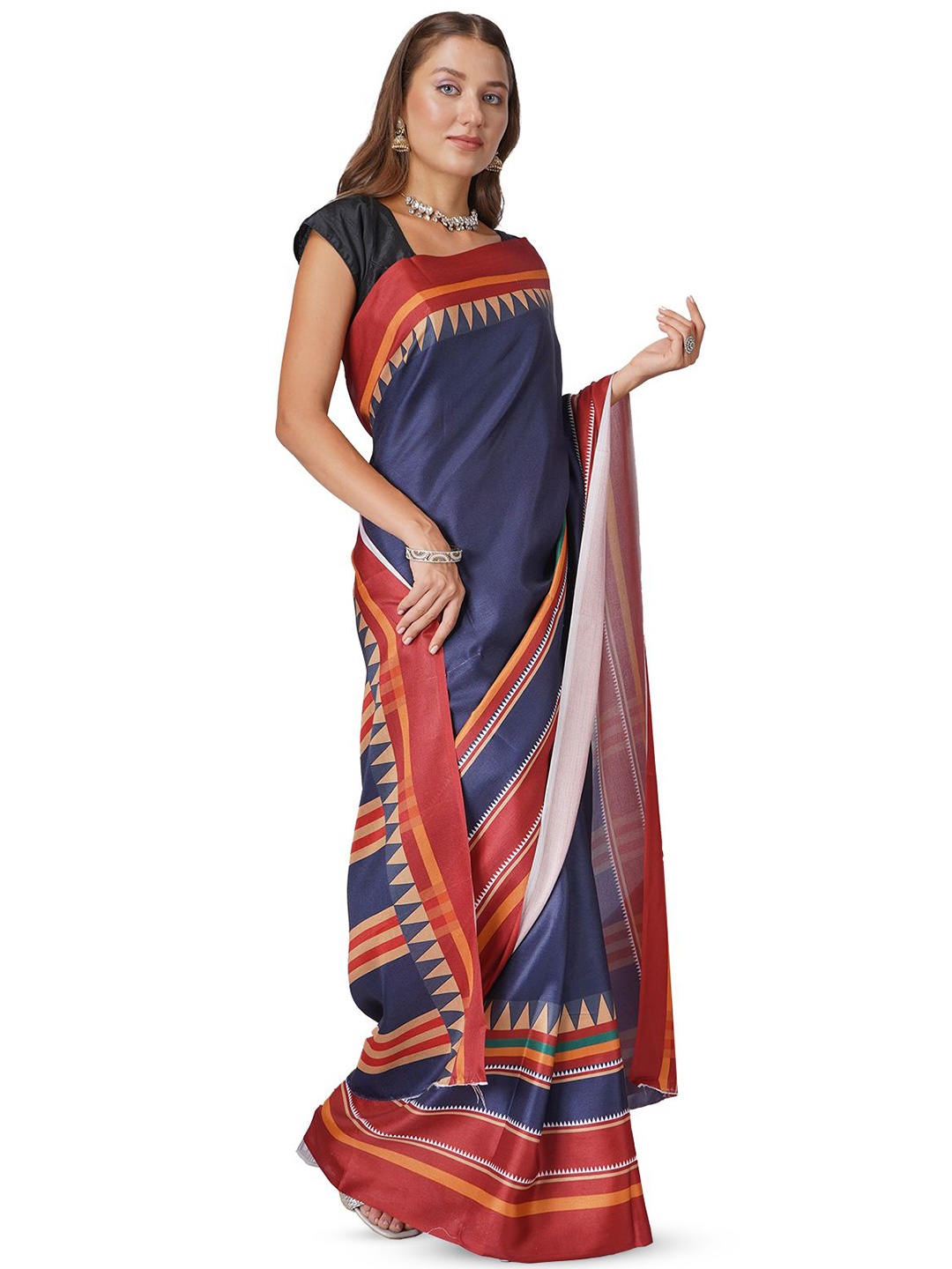 

Studd Muffyn Woven Design Saree, Navy blue