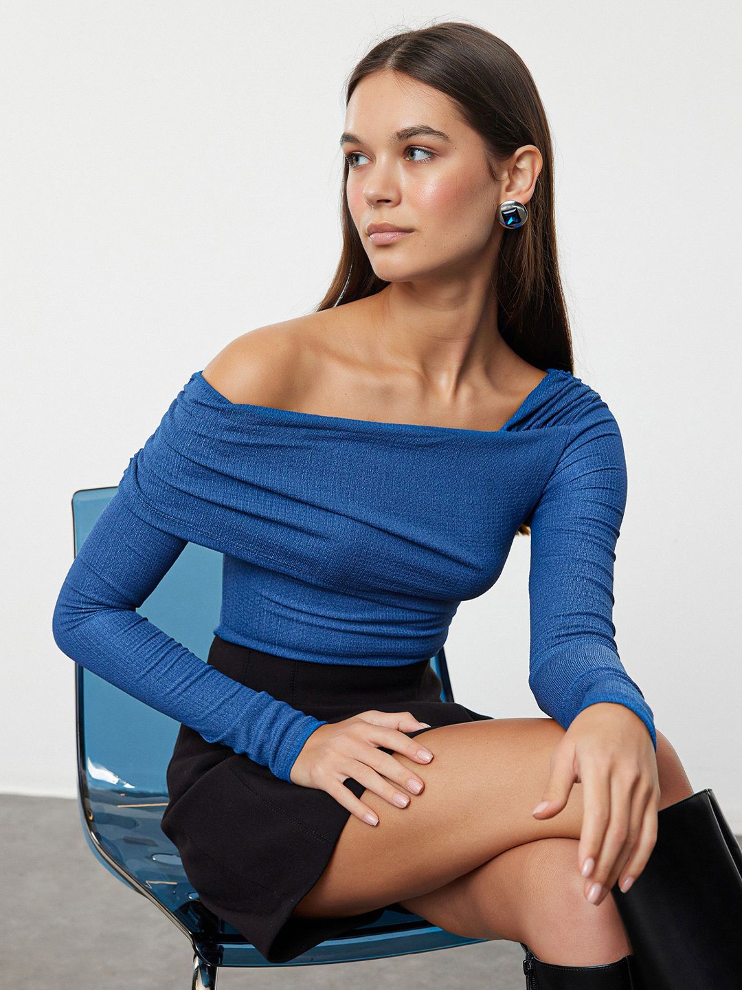 

Trendyol Off-Shoulder Bardot Crop Top, Na