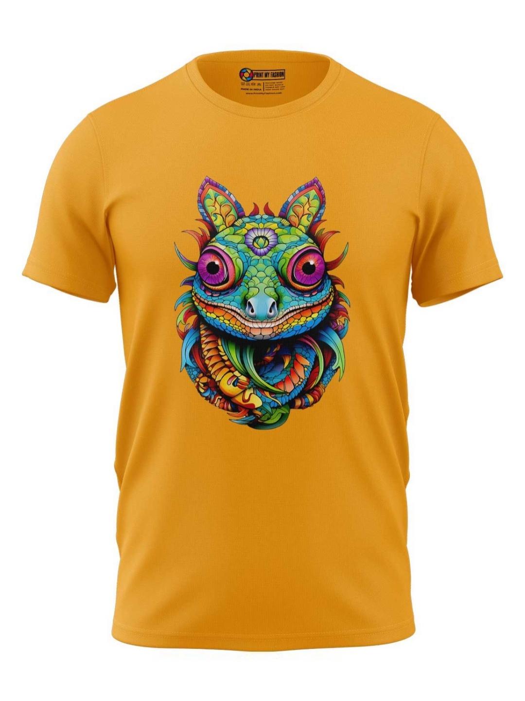 

Print My Fashion Boys Graphic Printed Round Neck Cotton T-shirt, Yellow