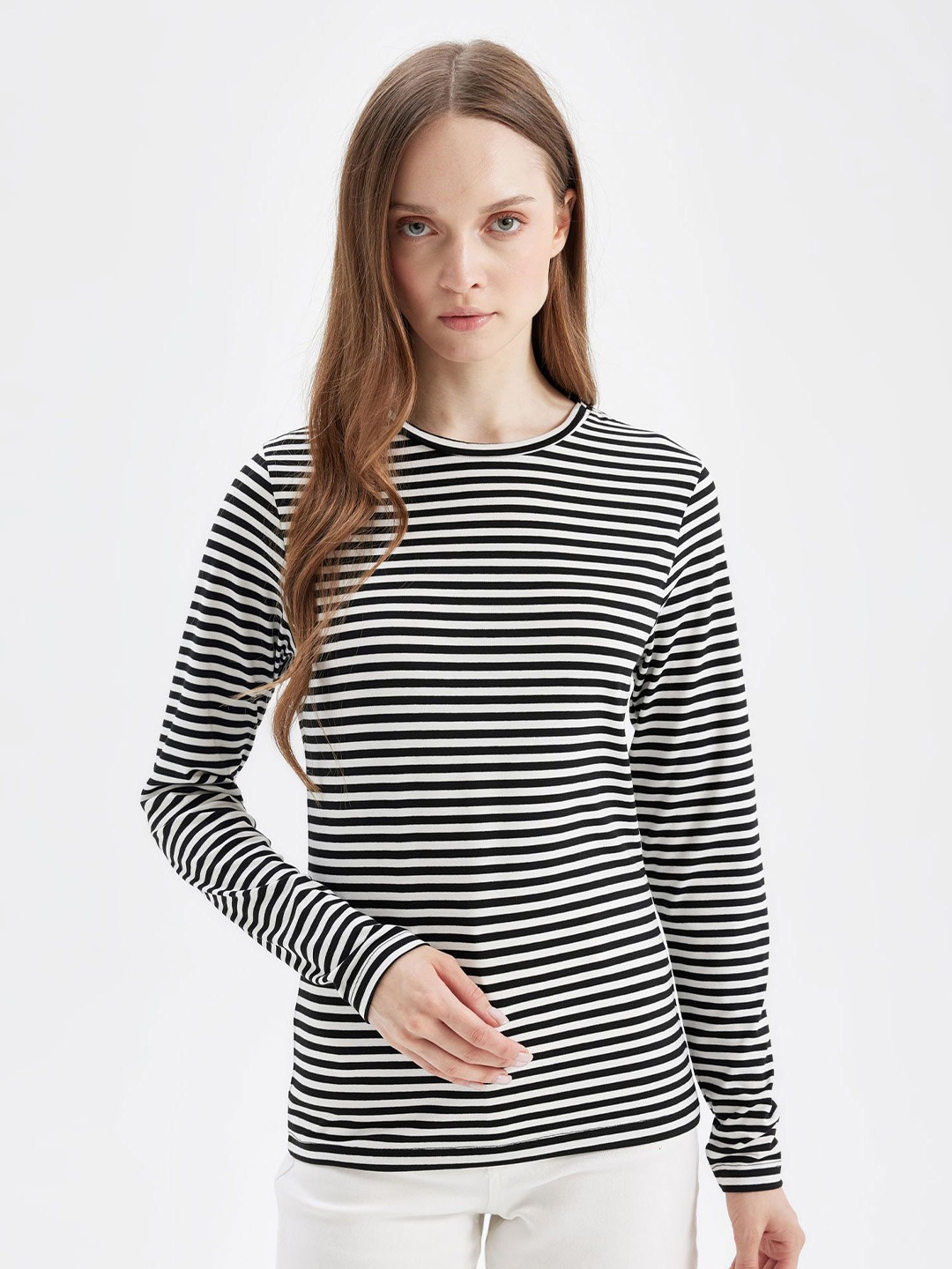 

DeFacto Striped Pullover, White