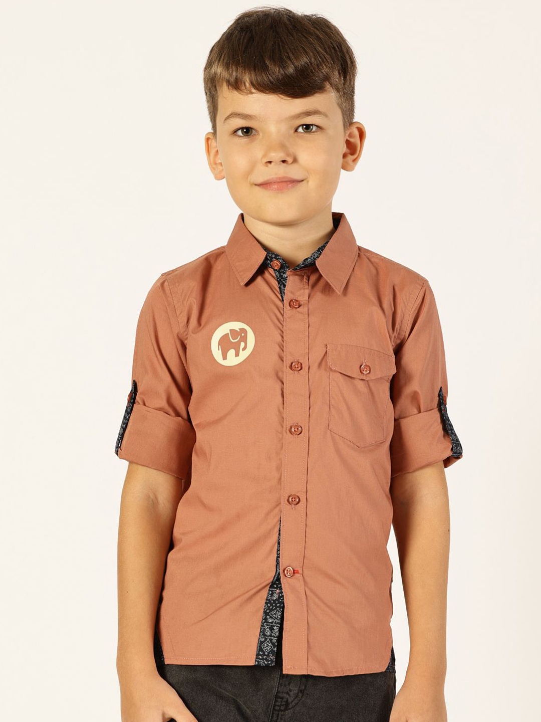 

Killer Boys Premium Spread Collar Solid Cotton Casual Shirt, Tan