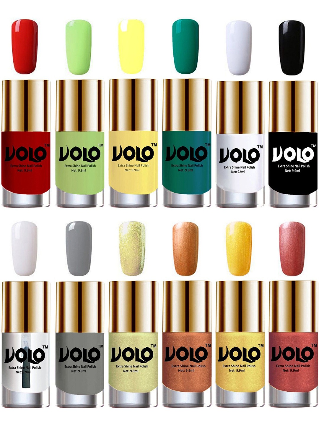 

VOLO Set Of 12 Luxury Super Shine Nail Polish- 9.9ml Each- Combo- No- 311, White